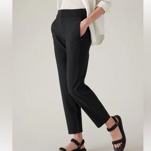 Athleta Stellar Trousers Womens 8P Black Ankle Zip Pocket Mid Rise Classic Light